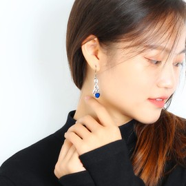 Pure Titanium Earring Hook For Sensitive Ear Fashion Jewelry Infinity Celtic Good Luck Knot Heart April Birthstone Deep Blue Crystal Drop Earrings For Women