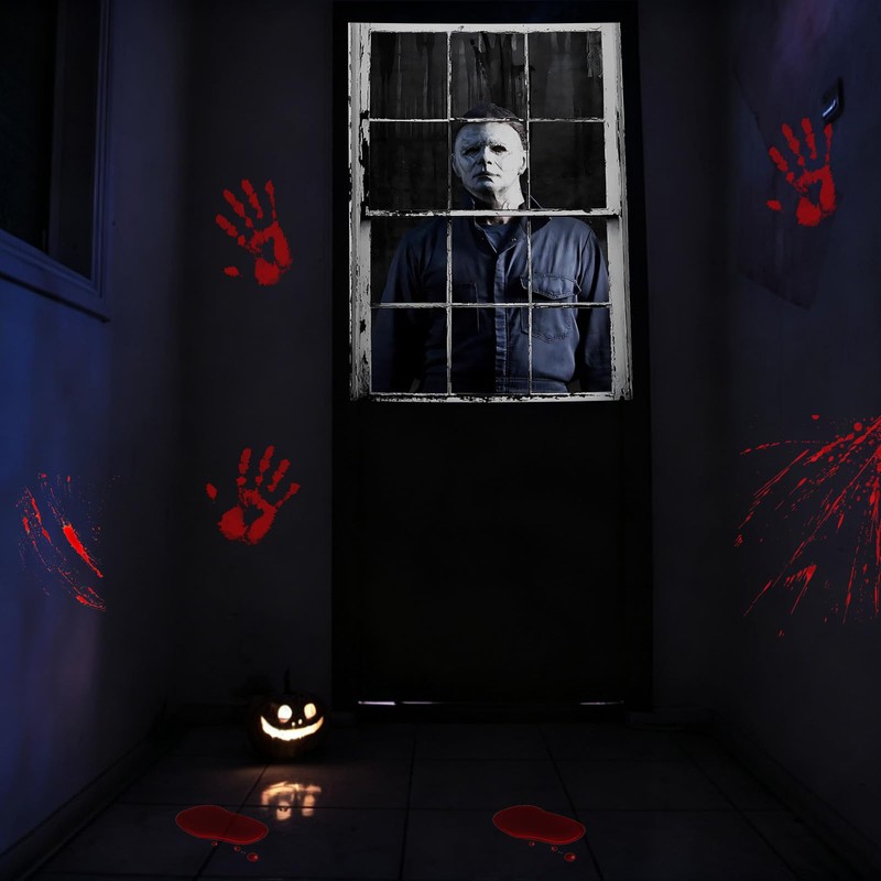 2 Pcs Halloween Horror Window Cover, Scary Curtain Window Door