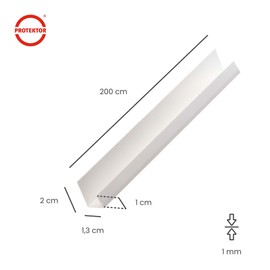 PROTEKTOR 3741 U-Profile PVC Edging Profile Plasterboard 12.5 cm 200 cm White Edge Protection Drywall