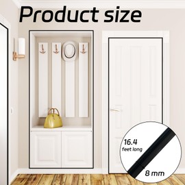 1 Pcs Black Flexible Peel and Stick Wall Molding,16.4 ft Self Adhesive Peel and Stick Molding for Home Decor, Peel and Stick Molding Trim for Walls,Door,Mirror,Wardrobe,Floor,Furniture