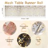sourcing map Black Gold Table Runner Roll, 11" x 30