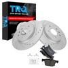 TRQ Rear Brake Pad & Rotor Kit Performance Ceramic Premium