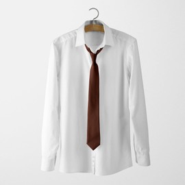 SEVENHEAD Mens Solid Color Tie 8cm and Pocket Square Cufflink Set for Men Wedding Business, Brown