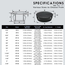 Tapón de plástico de 3/4 pulgadas/19 mm para orificio redondo, tapones de panel de bloqueo a presión, tapas de cierre de tornillo de puerta para gabinete de cocina, muebles, cajas
