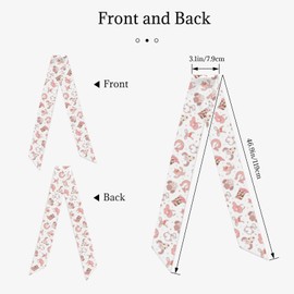 FYQZVI Western Cowgirl Purse Scarf Handbags For Women Scarfs Bags Band Hair Neck Scarves Silky Long Thin Satin Headscarf Fashion