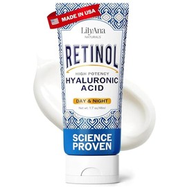 Retinol Cream Moisturizer for Face and Eyes, Use Day and Night - for Anti Aging, Acne, Wrinkles - made with Natural and Organic Ingredients - 1.7 OZ