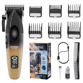 KEMEI 1788 Professional Hair Clippers for Men, Cordless Barber Clipper with LED Display, 9000 RPM Clippers for Hair Cutting with 2500 mAh Battery