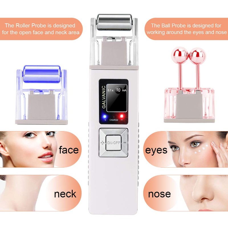Portable Galvanic Microcurrent Skin Firming Machine, Anti-aging Face Lift Massager