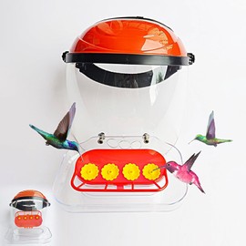 Firmlly Hummingbird Feeder Helmet | Hands-Free Outdoor Observation Device | 4 Feeding Ports Design | Adjustable Headband | Lightweight & Durable PVC