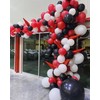 12" Latex Vibrant White, Red, Black Colour Combination Plain Balloons