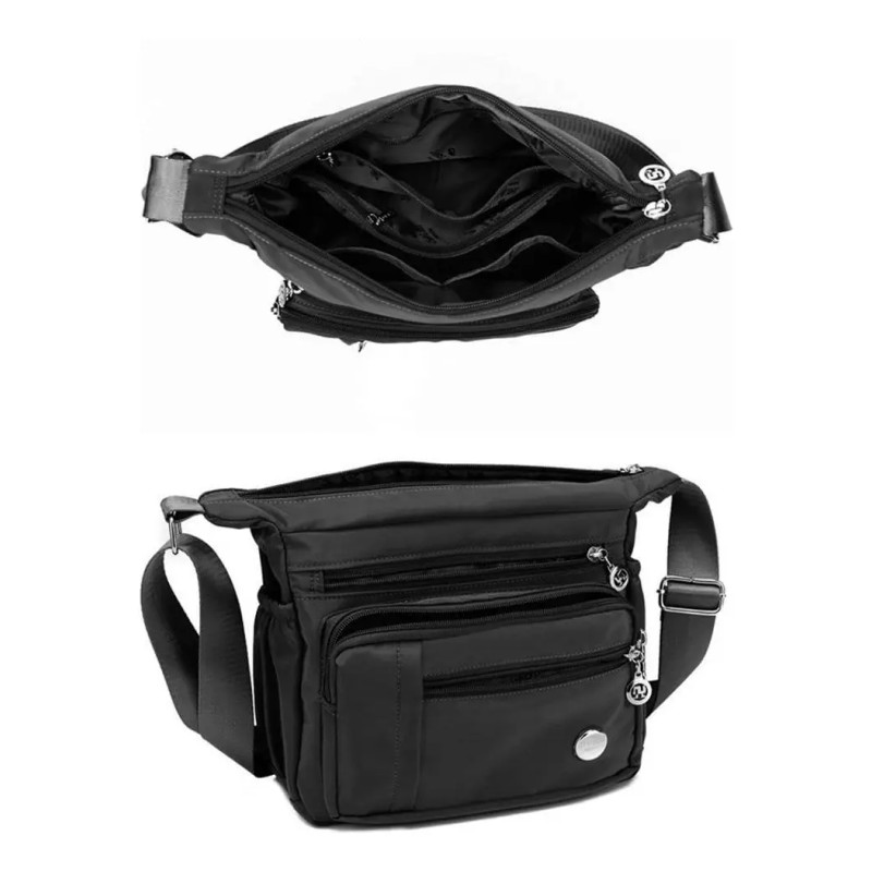 Gran Capacidad Bolso Bandolera Mujer Oxford Negro
