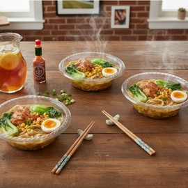R-kay 200 Pack Clear Plastic Bowls - Microwavable Clear Bowls - Strong Heavy Duty And Sturdy Clear Disposable Plastic Bowls.