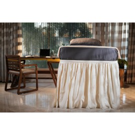 Weddingly Dorm Bed Skirt for Twin XL Bed|Ivory Color|42 Inch Drop|100% Clean Microfiber|110 GSM for Maximum Opaqueness|Wrap Around Style|Classic and Stylish Dorm Room Essential