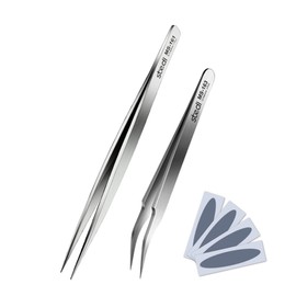 stedi 2PCS Precision Thickened Tweezers Set, Model Hobby Making Tools,Ultra-Precision Premium Stainless Steel Tweezers for Gundam, Scale Military Model, 3D Resin Parts, Industrial Tweezers