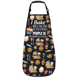 Baking Apron Baker Gift Baking Lover Gift Bake Because Punching People Is Frowned Upon Apron (FROWNED UPON apron 3)