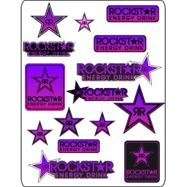 Rockstar pink purple black sticker pack cool decal vinyl