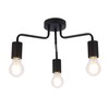UKEW 3 Way Retro Ceiling Light - Black Vintage E27
