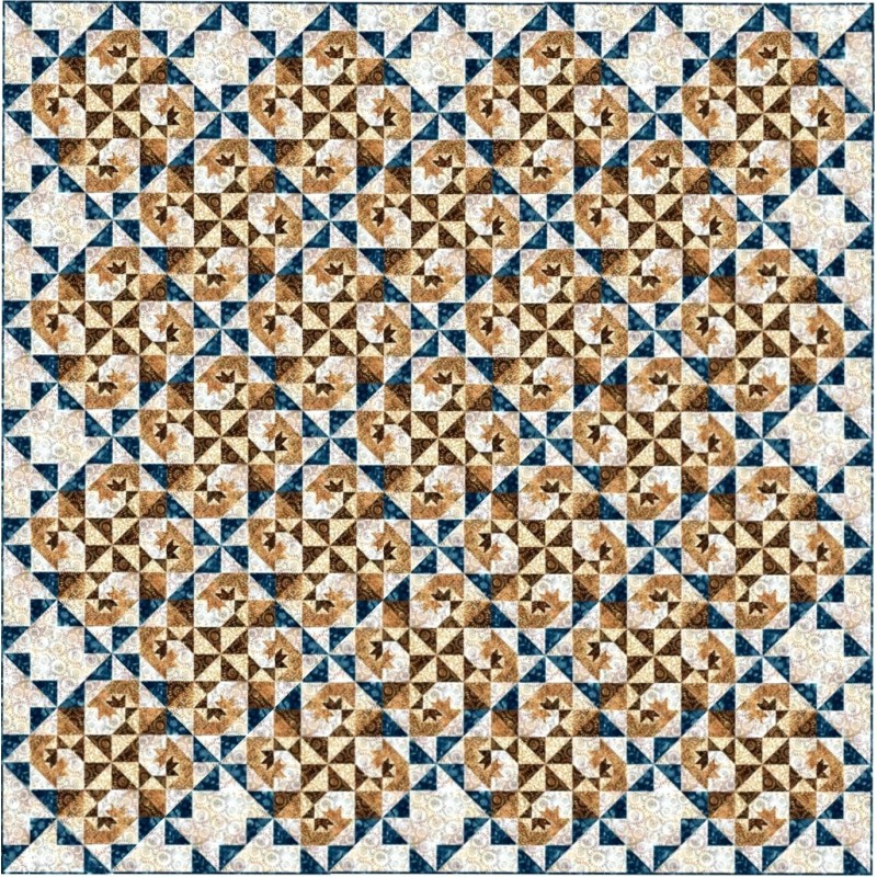 Hoffman Fabrics Quilt Kit Carolina Shore 76" X 76" Wheat