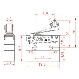 SJZBIN Black Micro Switch Waterproof IP67 Sealed Roller Lever Limit Switch