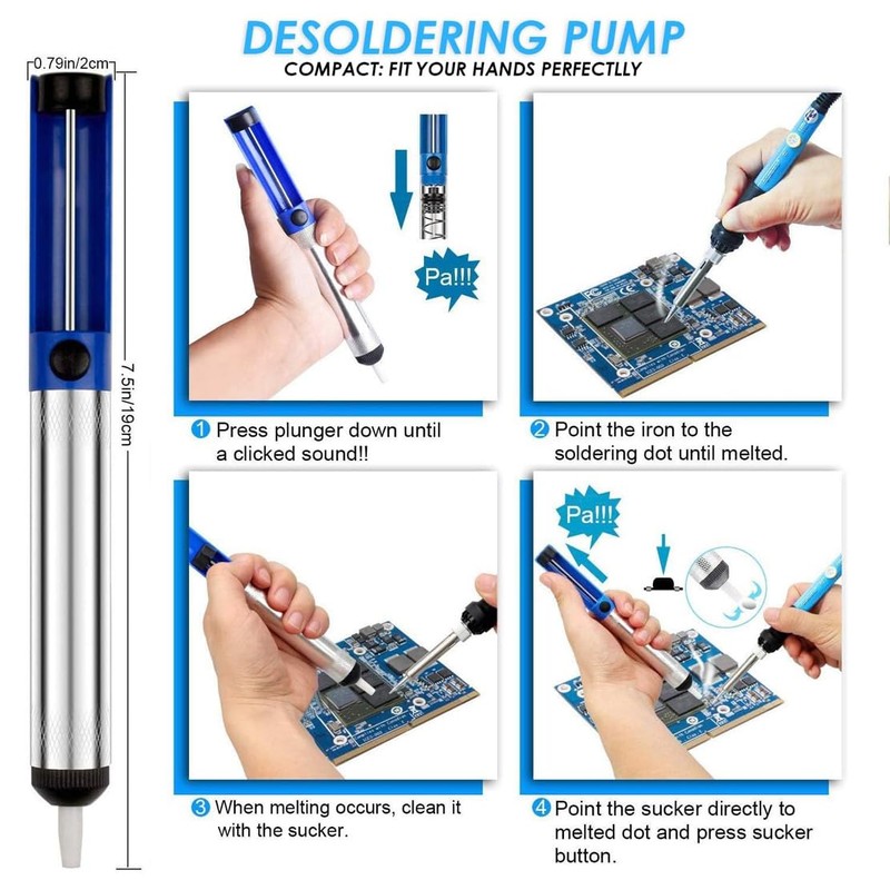 Soldering Iron, 60W Adjustable Temperature Welding Tool, Soldering Iron Kit
