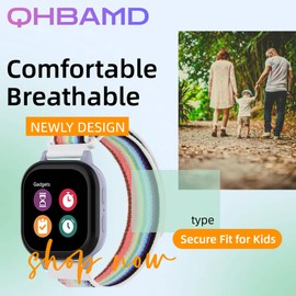 QHBAMD 3 Pack Nylon Watch Bands Compatible with Gabb/Gizmo/SyncUP Smartwatch, Soft Breathable Hook & Loop Replacement Straps