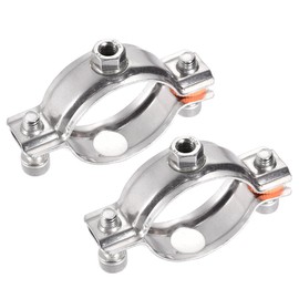 uxcell Wall Ceiling Mount Pipe Supports, 304 Stainless Steel Adjustable Pipe Bracket Clamp for 48-51mm Pipe 2pcs