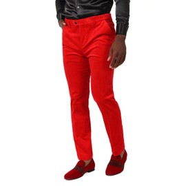 Barabas Men's Premium Corduroy Velvet Solid Color Chino Pants 2CPV1 Red 32