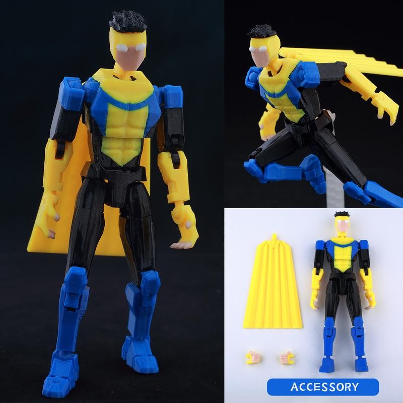 3D Printed Superheroes Invincible 2.0 Anime Multi-Jointed Shapeshift Action Figures