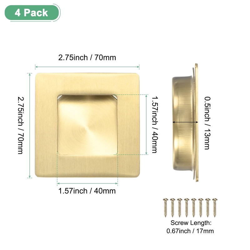 M METERXITY 4-Pack Recessed Finger Pulls, 2.75 Inch 304 Stainless
