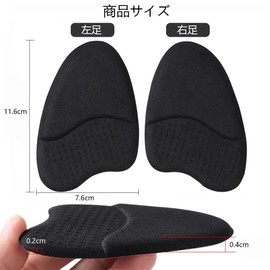YJRUNFU Pumps, Insoles, Toe Cushion, 3 Colors, 6 Pieces, Insole, High Heel Insole, Front Slide, Shock Absorption, Pressure Distributing, Shoe Size Adjustment, Elasticity, Toe Insole, Can Be Washed,