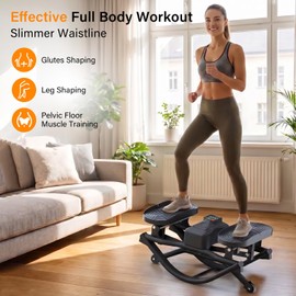 HOWHAI Rock Stepper for Exercise at Home, Low-Impact Side to Side Rocking Stair Stepper with Resistance Bands, Full Body Home Fitness Workout Equipment, 330LBS Weight Capacity