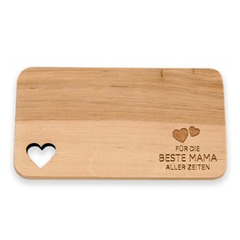 Spruchreif Premium Quality 100% Emotional Wooden Breakfast Board with Engraving - Bread Board with Heart Cut-Out - Gift for Mum, Dad, Grandma, Granddad - Father's Day