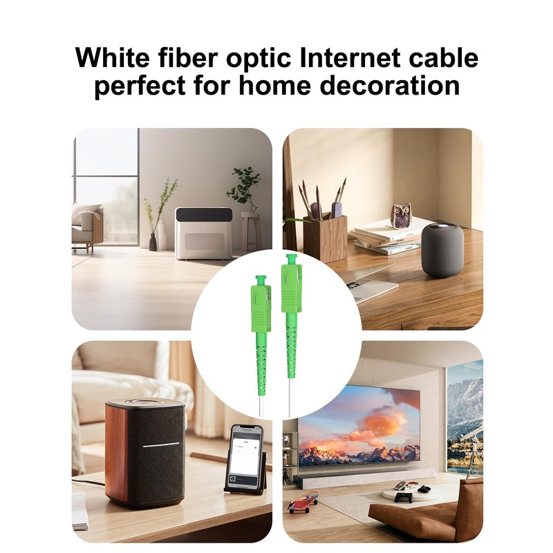 VANDESAIL SC to SC Fiber Optic Internet Cable OS2, Armored