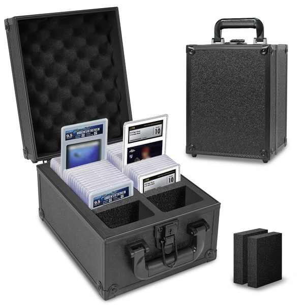HESTECH 68+ Graded Card Storage Box, 2 Row Graded Card