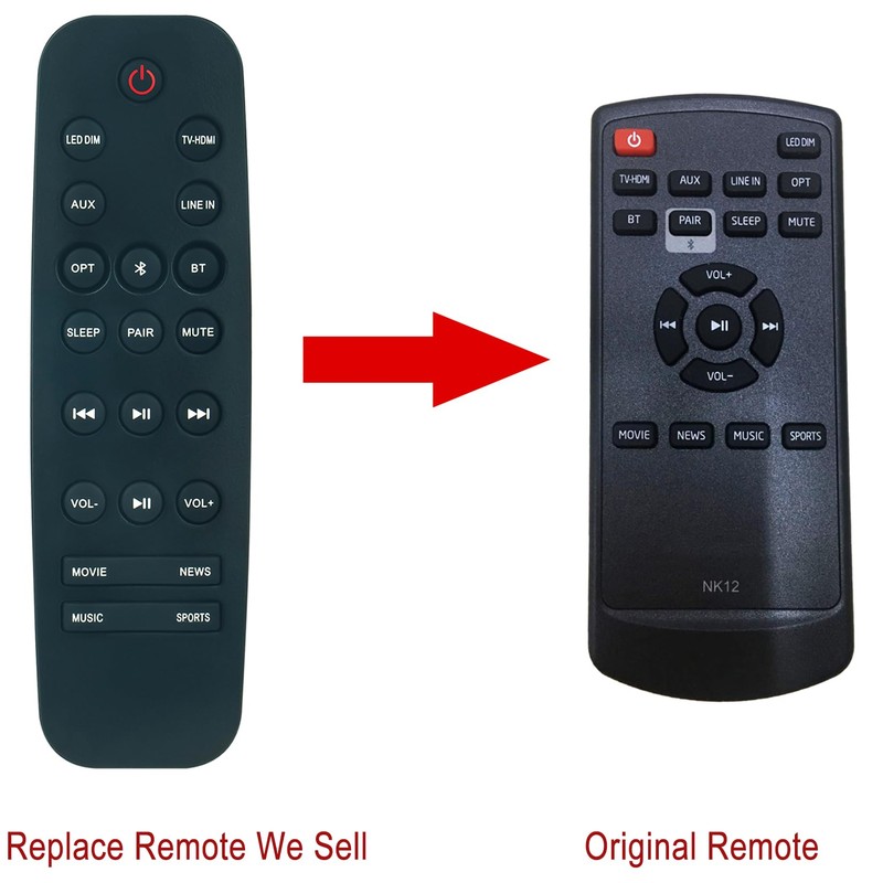 Replacement Remote Control Applicable for Nakamichi Surround Sound Soundbar Speaker