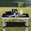 Portable Folding Aluminum Outdoor Table 2ft Adjustable Height With Carry