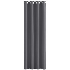 PONY DANCE Opaque Short Curtain - 1 Piece Blackout Curtain Grey Curtains with Eyelets Curtains Living Room Door Curtain Opaque Curtains Grey H 158 x W 132 cm