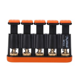 Hand Trainer Finger Grip Piano Finger Trainer Bali Grip Exerciser Grip Strength Training Adjustable for Bass Guitar String Instrument Piano Player (Orange)