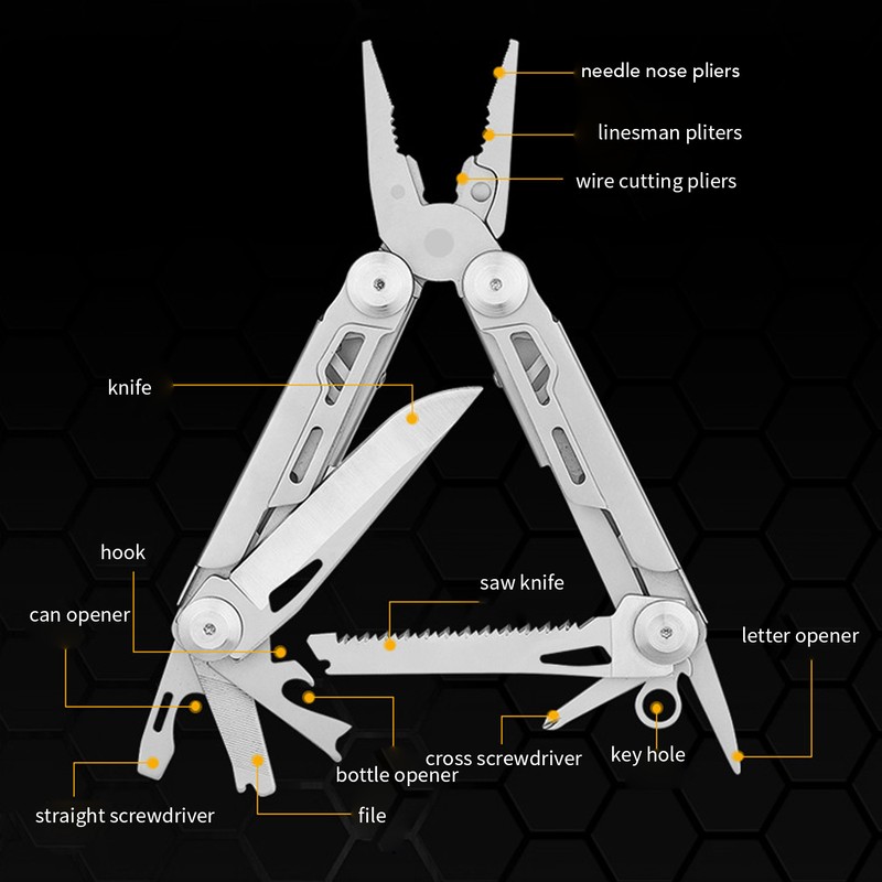 Multitool Wrench 13 Tools Stainless Steel High Hardness Effort Saving