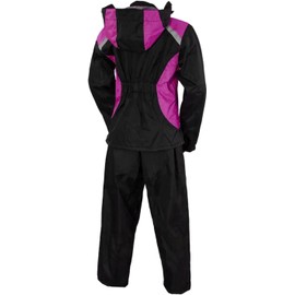 First Mfg Co - Rain Suit - Women's Motorcycle Biker Riding Rain Suit - Ripstop - Pink - Medium