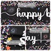 WuGU Birthday Table Runner, Colourful Table Runner, Washable, Happy Birthday