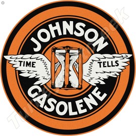 Johnson Gasolene  18" Round Metal Sign