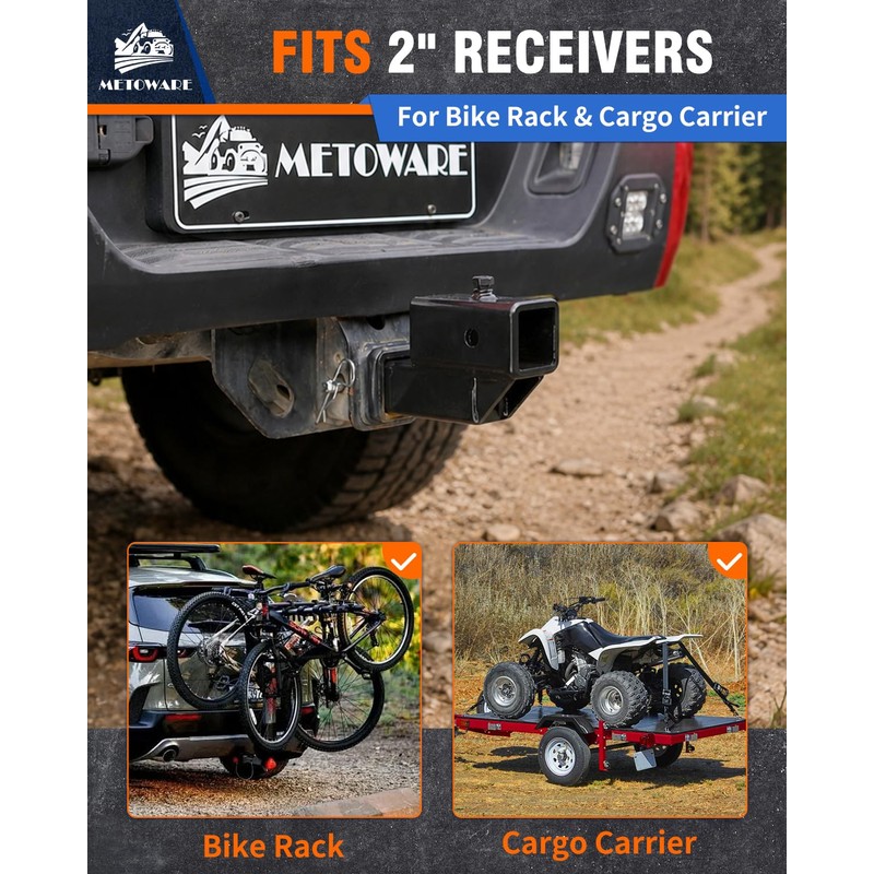 METOWARE Trailer Hitch Extender Fits 2" Receiver 2" Drop/Rise 7500