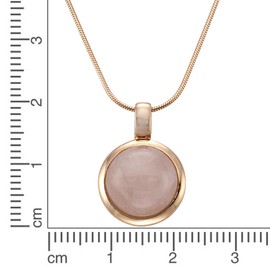 Zeeme Gemstones 500244740-1 Women's Pendant with Chain 925 Sterling Silver 42 + 5 cm Rose Quartz Red, Sterling Silver, Quartz