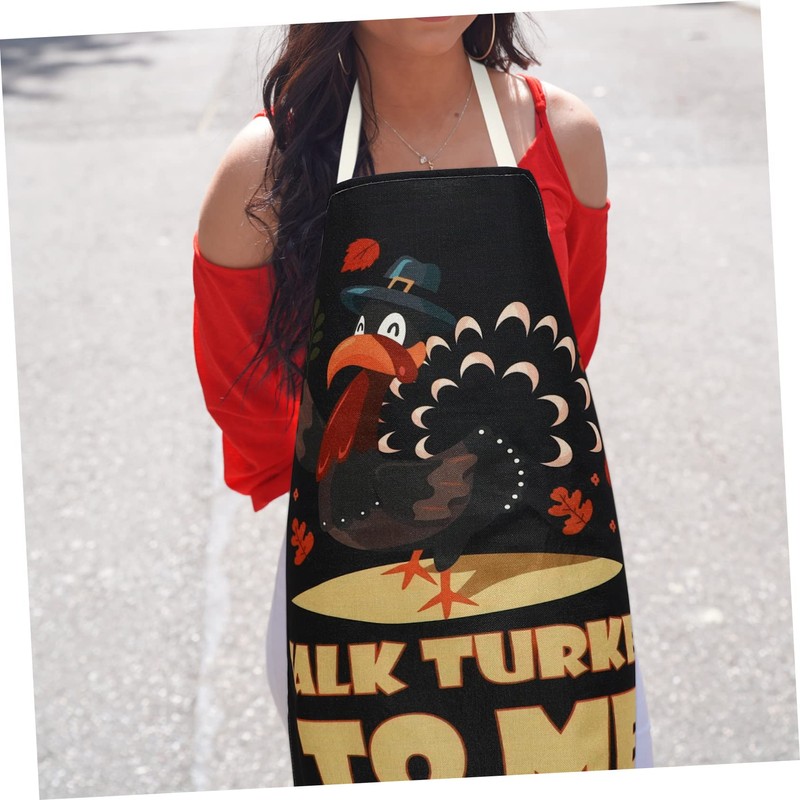 SHOWERORO 1pc Thanksgiving Theme Cooking Apron Apron for Bbq Grilling