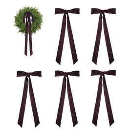 Meseey Large Black Velvet Bows 6 Pcs Vintage Christmas Tree Topper Decor 28x12 Inch Wreath Bow for Indoor/Outdoor, Heavy Duty Xmas Ornaments (Black, 12 x 28 Inch)