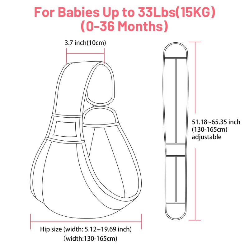 Baby Hip Carrier, Ergonomic Carrier for Babies Under 36 Months,