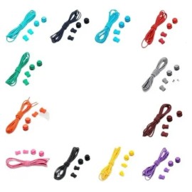 7 Pares Agujetas Elasticas Para Tenis Cordones Corredores Multicolor