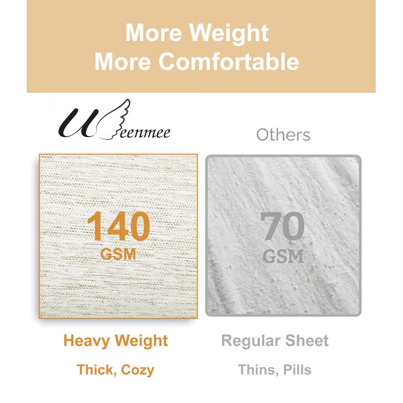 Extra Thick Heavyweight Heathered Yarn Dye Linen Feel 4 Piece