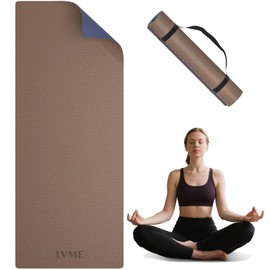 LVME Yoga Mat Non Slip, Anti-Tear 1/4 Thick TPE Yoga Mats for Women and Men, a stylish and practical dual-tone yoga mat.72"x24" Exercise & Fitness Mat with Carrying Strap, Workout Mats for Yoga, Pilates and Floor Exercise